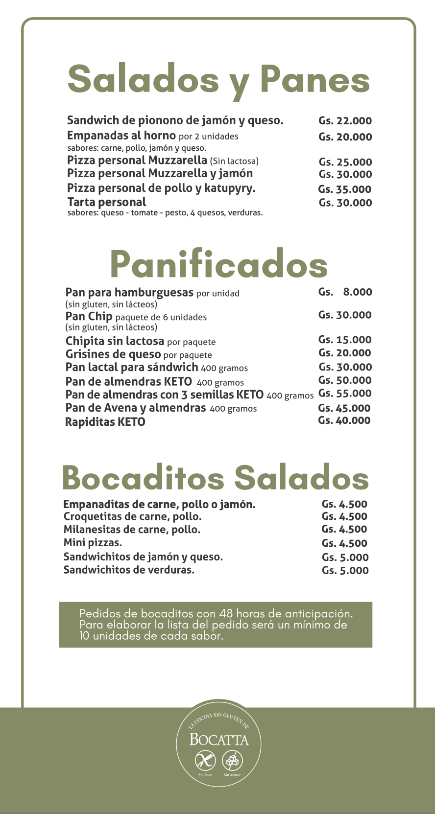 Menú sin gluten página 1